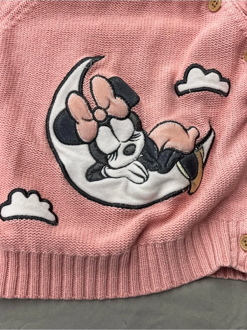 Pink Minnie Mouse Knit Sweater for Girls Size 6/9 Months